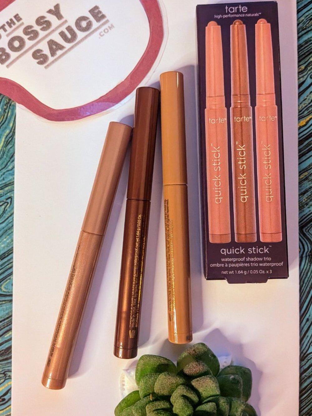 🌸 Tarte Quick Stick Eyeshadow Trio Neutrals Beige/Golden Taupe/Soft Brown NIB